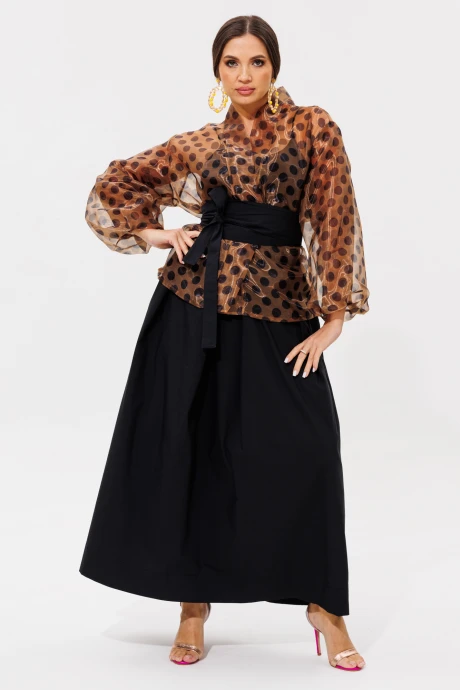 Костюм с платьем Anastasia 1162.1 кофе/черный двойка #1