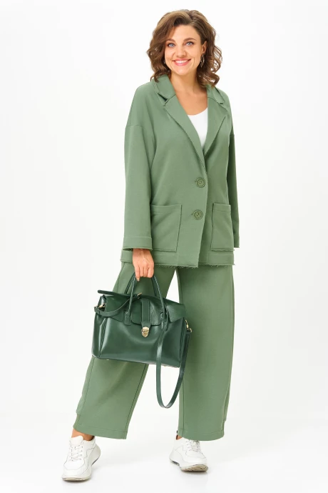 Брючный костюм Anastasia 1299 олива двойка #1