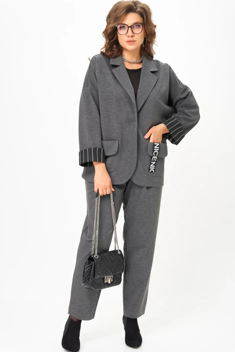 Брючный костюм Michel Chic 1437 грей двойка #1