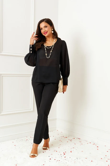 Брючный костюм Beautiful&Free 6395 черный тройка #1