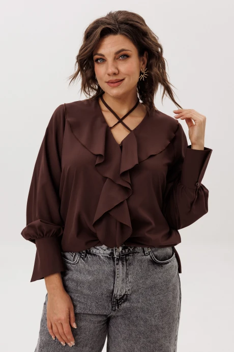 Блузка Anelli 1679 пряный какао #1