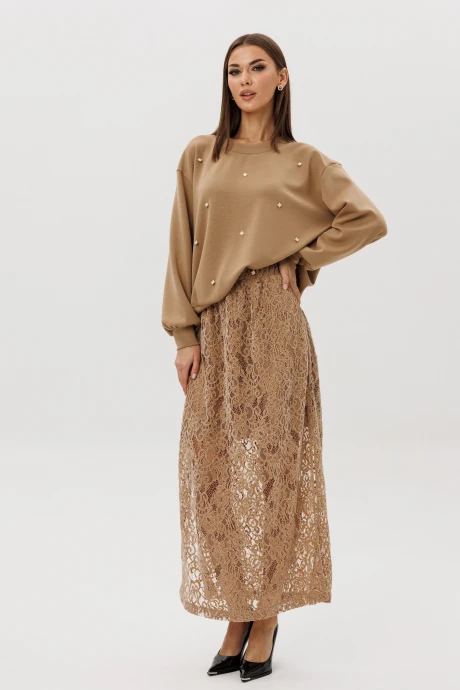 Юбочный костюм Fantazia Mod 5324 песок двойка #1