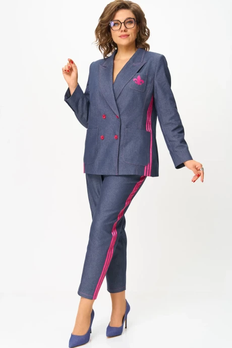 Брючный костюм *Распродажа ANDINA CITY 9084-25 синий двойка #1