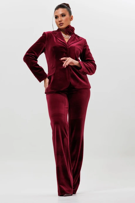 Брючный костюм MisLana 1169/1м бордо тройка #1