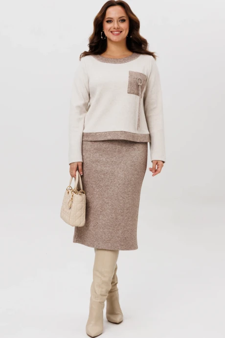Юбочный костюм Галеан-стиль 993 коричневый двойка #1