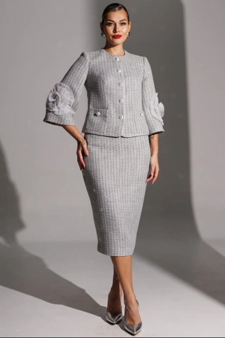 Юбочный костюм Мода-Юрс 25-2943 серый #1