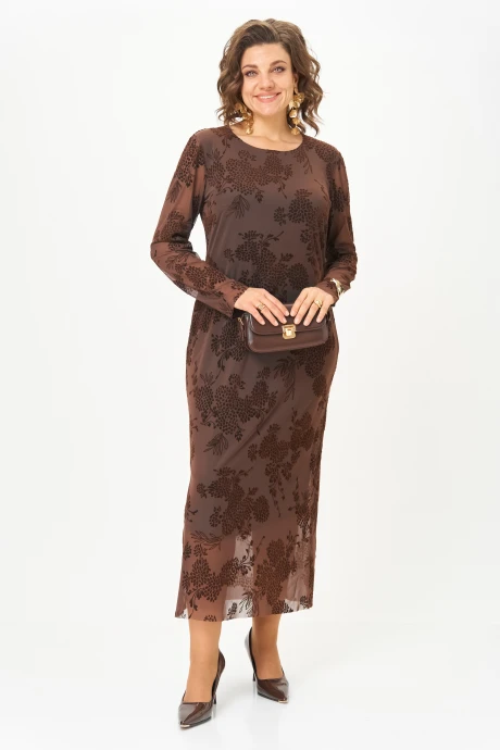 Платье AIRA style 24430 коричневый #1
