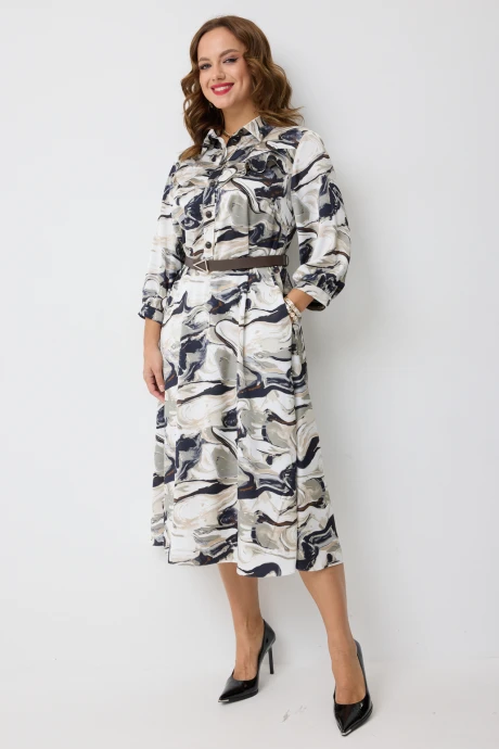 Платье Твой Имидж 2280 молочный_с_принтом #1