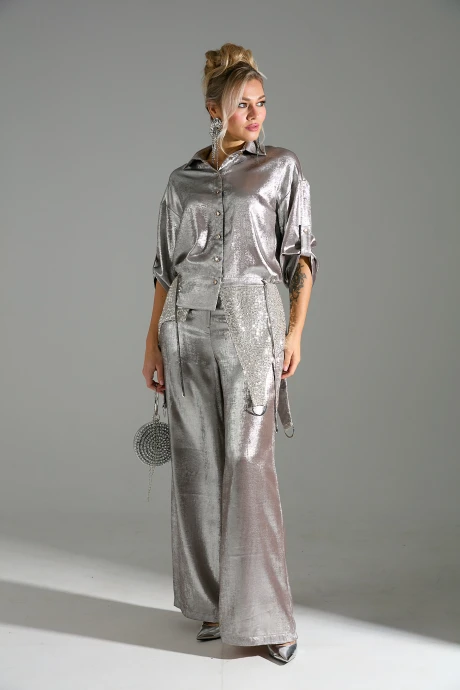 Брючный костюм LM М 98 бежевый шиммер двойка #1