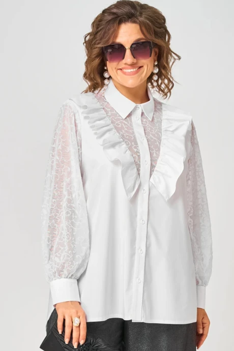 Блузка EVA GRANT 7174-1В белый #1