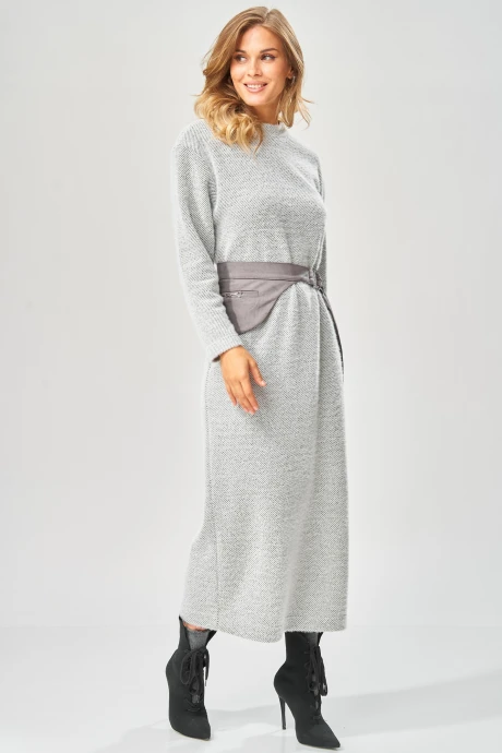 Платье LAIKONY 573 серый диагональ #1