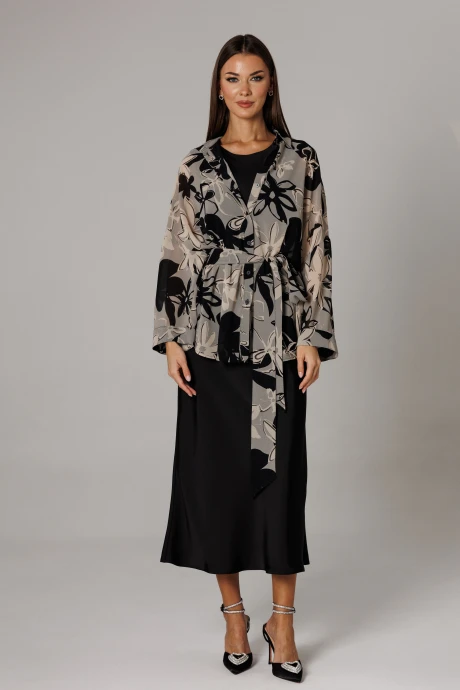 Костюм с платьем Ларс Стиль 1157 черный двойка #1