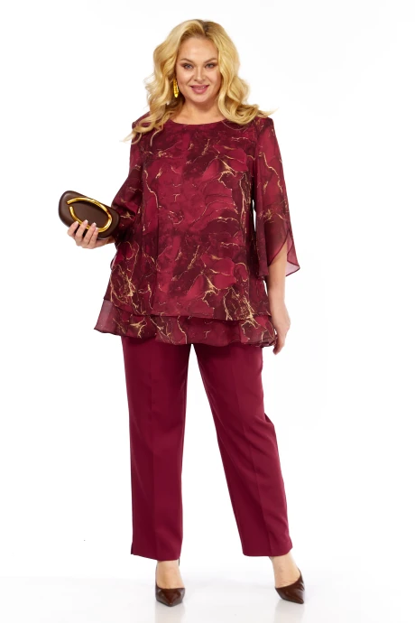 Брючный костюм Элль-стиль 2213/10 винный #1