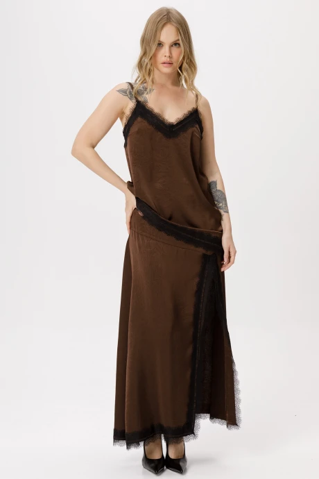 Юбочный костюм PiRS 6363 коричневый двойка #1