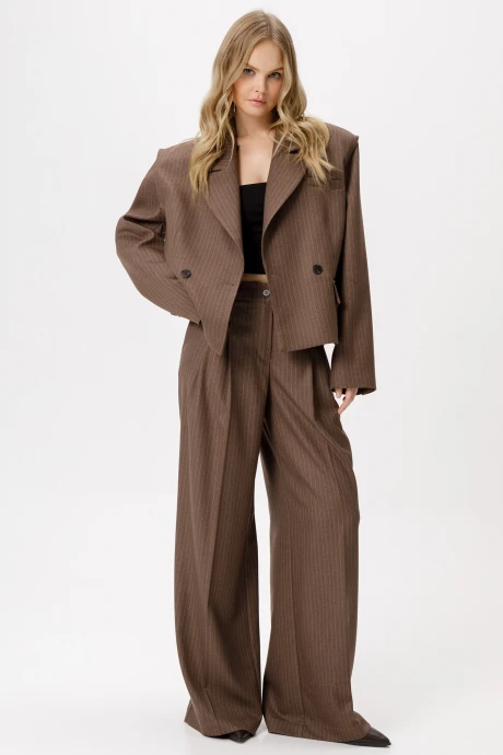 Брючный костюм PiRS 6376 коричневый двойка #1