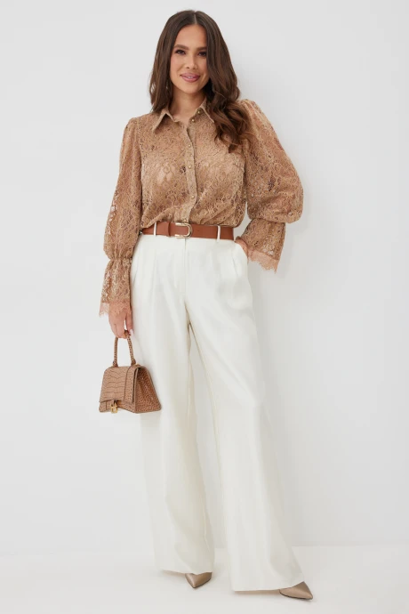 Брючный костюм Магия Моды 2660 карамель+ жемчужный двойка #1