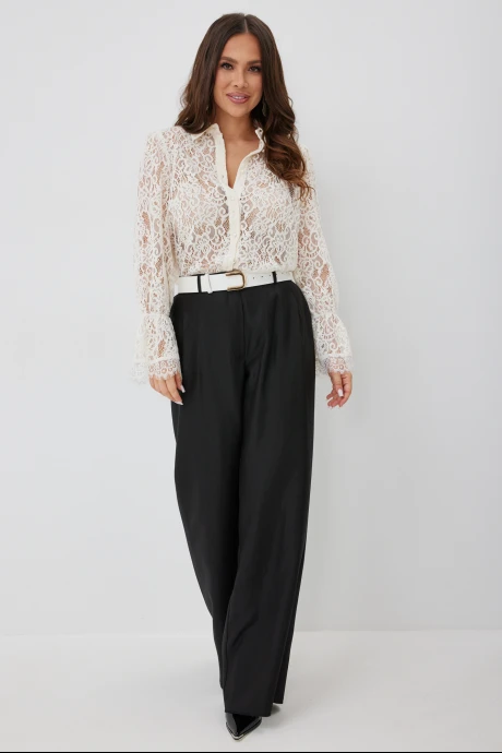 Брючный костюм Магия Моды 2660 молочный+ черный двойка #1