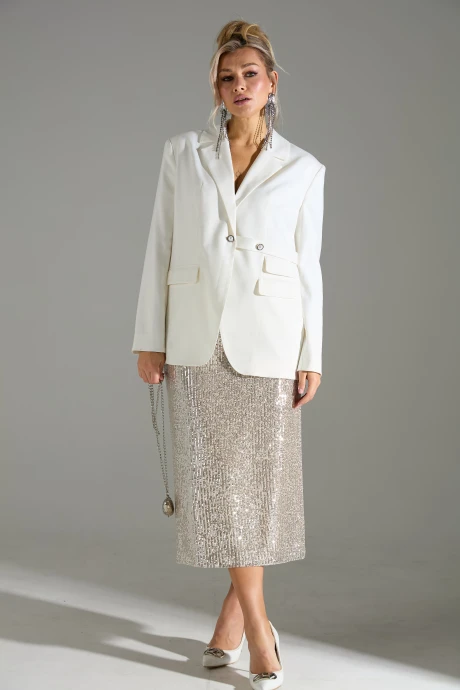 Юбочный костюм LM 4243 белое_золото двойка #1
