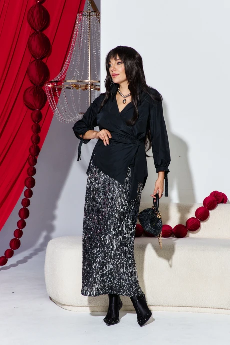 Юбочный костюм Vittoria Queen 27313 черный, серебристый двойка #1