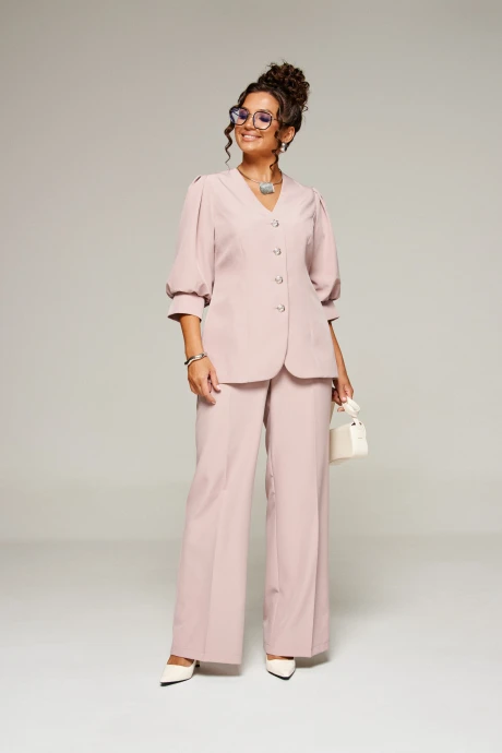 Брючный костюм *Распродажа Beautiful&Free 6372 пыльная роза двойка #1