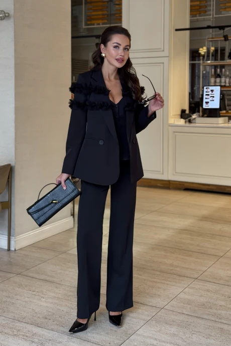 Брючный костюм AURA of the day 9266 чёрный тройка #1