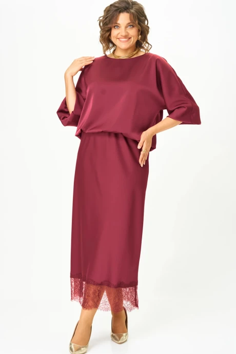 Юбочный костюм Карина Делюкс 1410 бордо #1