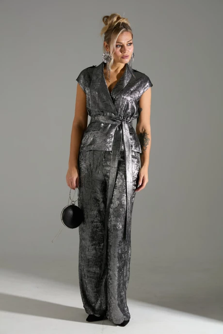 Брючный костюм LM К 126048 серый шиммер двойка #1