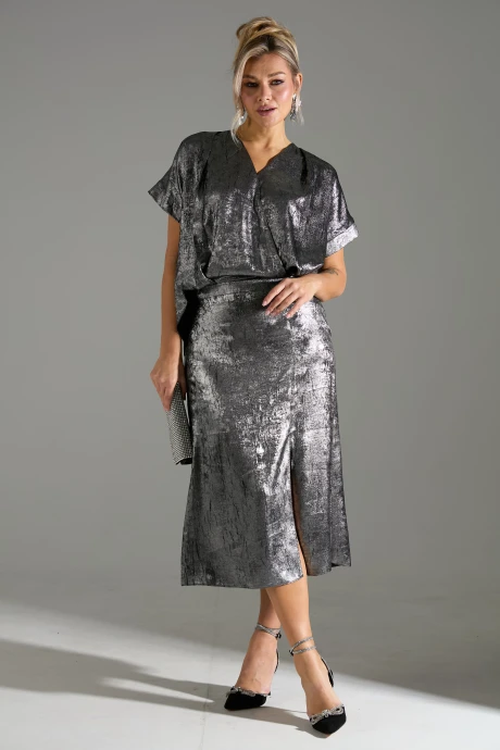 Юбочный костюм LM М 94 серый шиммер двойка #1