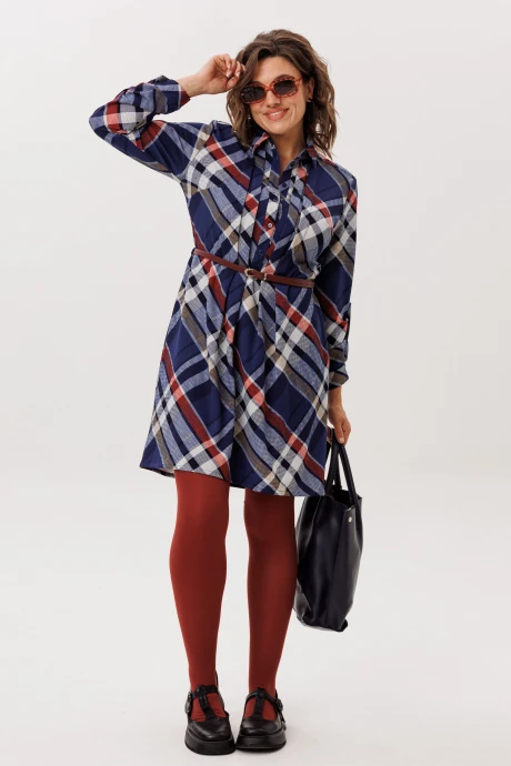 Платье Anelli 1769 Кобальтовый тартан #1
