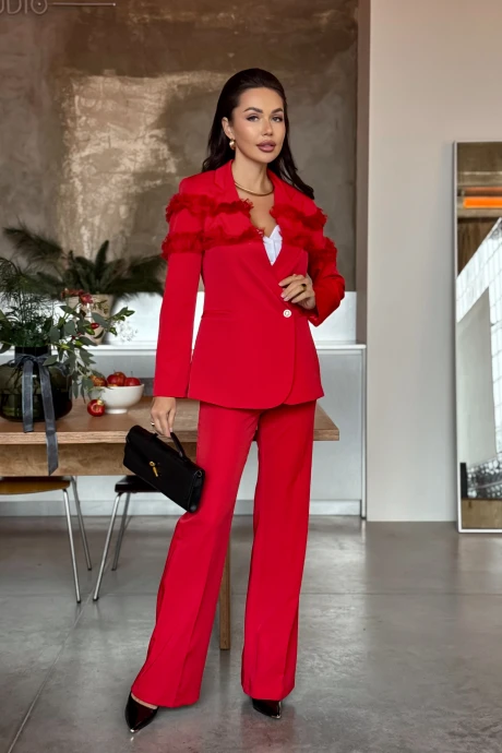 Брючный костюм AURA of the day 9274 красный двойка #1