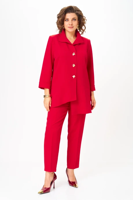 Брючный костюм Vilena Fashion 1110 красный двойка #1