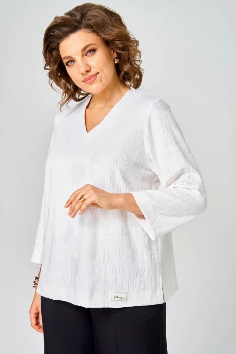 Блузка БелЭльСтиль 880 белый принт #1