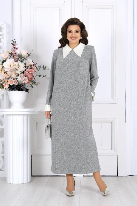 Платье Нинель Шик 6036 серебряный #1