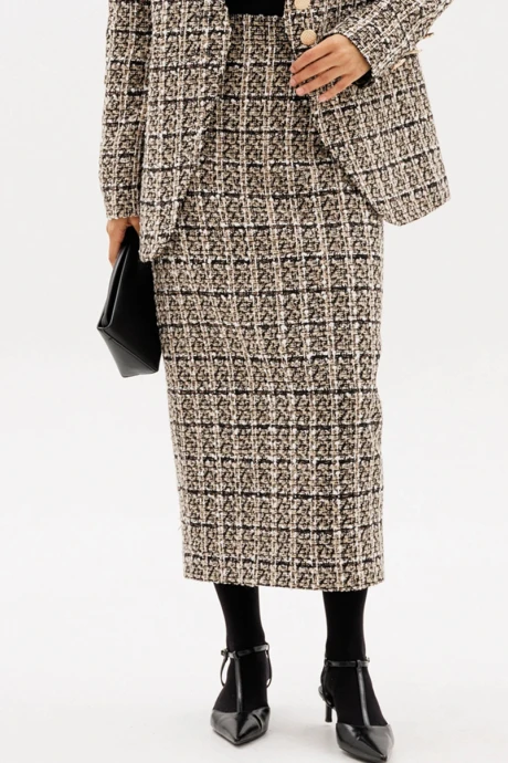 Юбка *Распродажа EOLA 2955 бежево-черная клетка #1