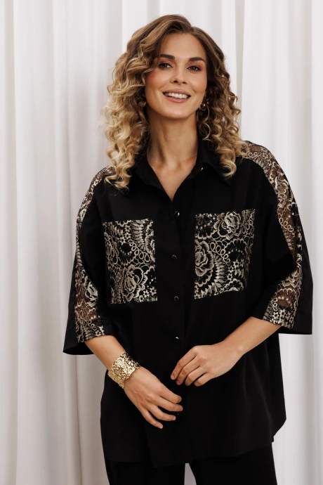 Блузка GIZART 15401 черный, золото #1