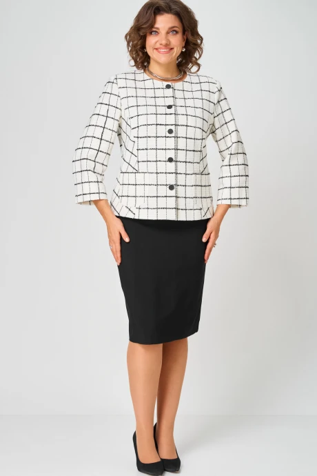 Жакет (пиджак) БелЭльСтиль 861+557 бело-черный двойка #1