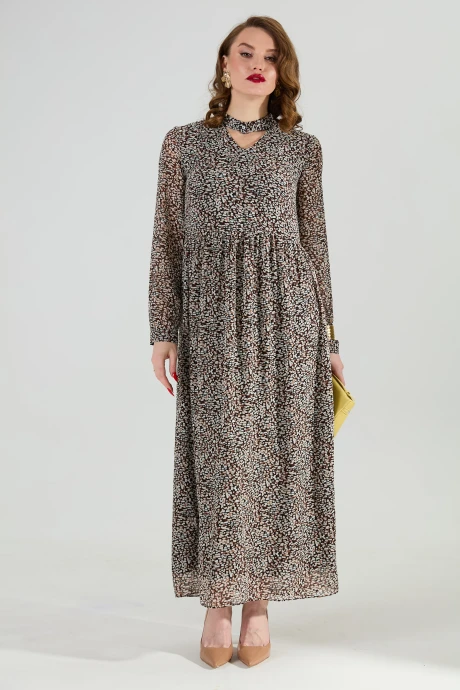 Платье NikVa 801-8 коричневый_мультиколор #1