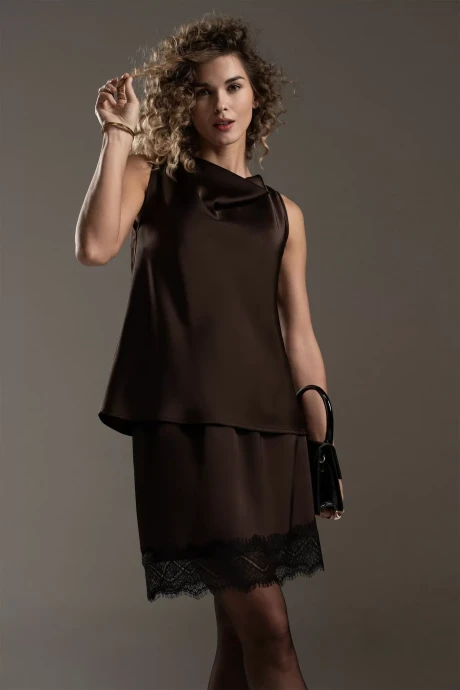 Блузка SILVERSPISE S-7514-2 шоколад #1