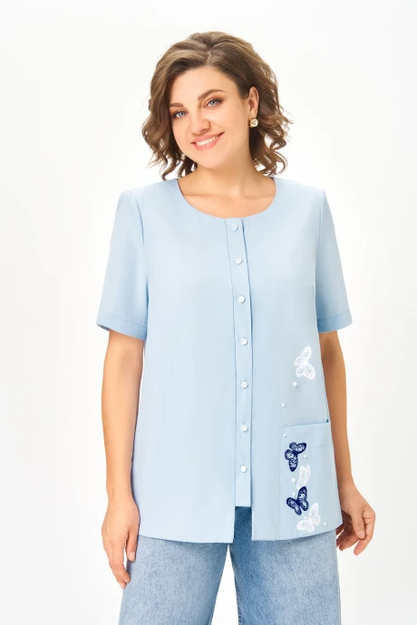 Блузка Дали 5768 голубая #1