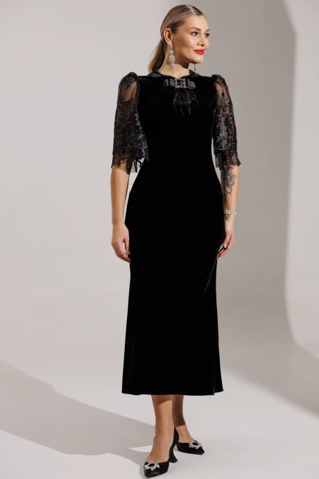 Платье Мода-Юрс 25-2884 черный_гипюр #1