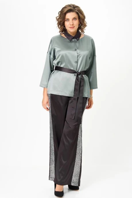 Брючный костюм ANDINA CITY 9092-25 серый, чёрный двойка #1