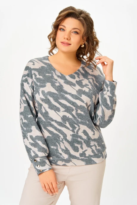 Джемпер (кофта) Swallow 800.9 Серо-бежевый_принт, с_люрексом #1