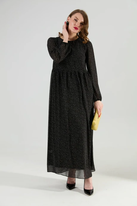 Платье NikVa 801-10 чёрный_в_горошек #1