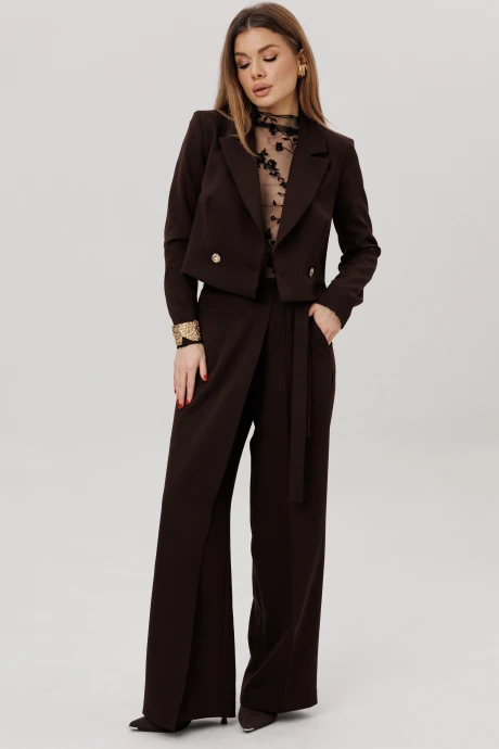 Брючный костюм AmberaStyle 2112-3 шоколад двойка #1