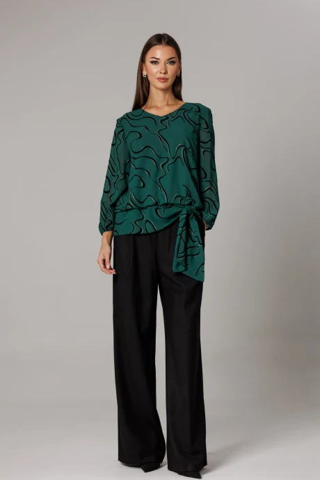 Брючный костюм Ларс Стиль 1164 черный, зеленый двойка #1