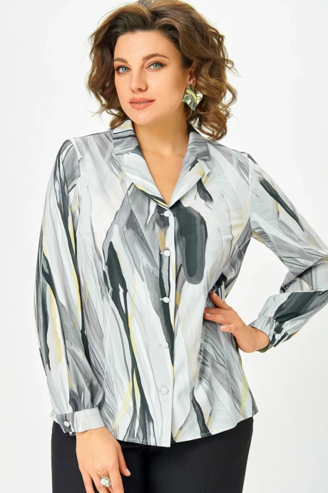 Блузка Swallow 772.5 Принт серо-бежевые разводы #1