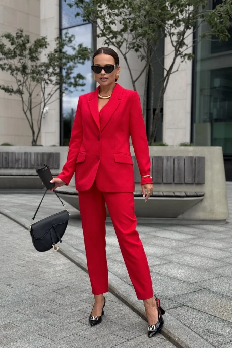 Брючный костюм *Распродажа DilanaVIP 2120 красный тройка #1