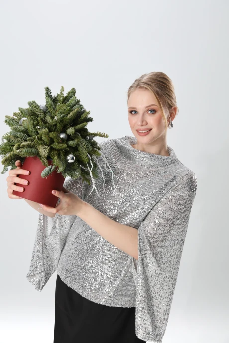 Джемпер (кофта) NikVa н400-10 серебро #1