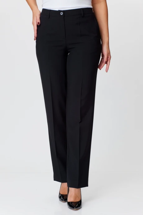Брюки из хлопка *Распродажа БелЭльСтиль 596 черный однотон #1