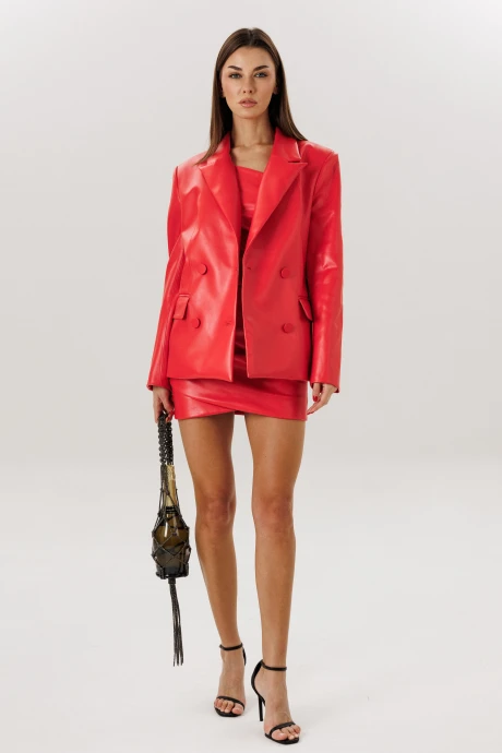 Костюм с платьем V&N Fashion 1094 красный двойка #1